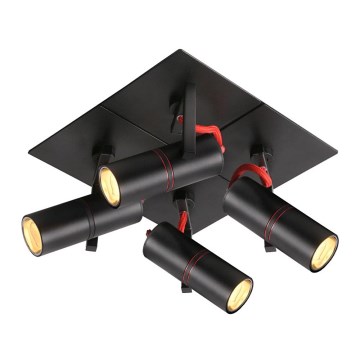 Lucide 12929/74/30 - Reflektor punktowy TITTO 4xGU10/7W/230V czarna Lucide 12929/74/30 - Reflektor punktowy TITTO 4xGU10/7W/230V czarna