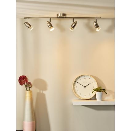 Lucide 13955/20/12 - LED Oświetlenie punktowe CARO-LED 4xGU10/5W/230V matowy chrom