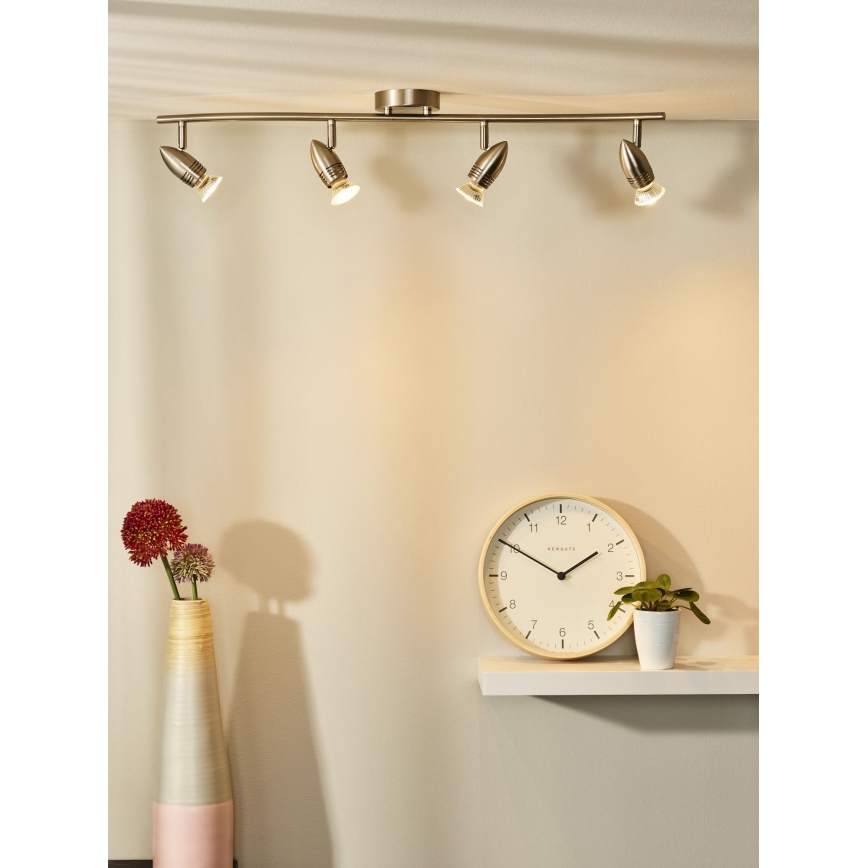 Lucide 13955/20/12 - LED Oświetlenie punktowe CARO-LED 4xGU10/5W/230V matowy chrom
