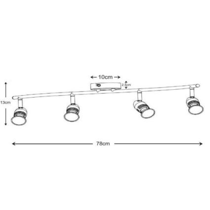 Lucide 13955/20/12 - LED Oświetlenie punktowe CARO-LED 4xGU10/5W/230V matowy chrom