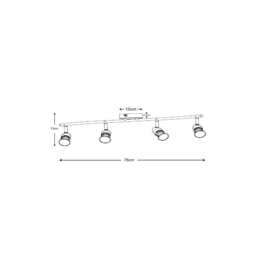 Lucide 13955/20/12 - LED Oświetlenie punktowe CARO-LED 4xGU10/5W/230V matowy chrom