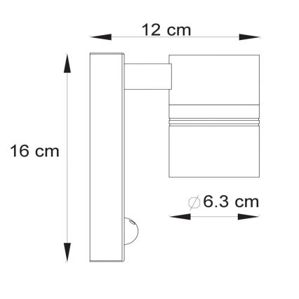 Lucide 14866/05/12 - LED Oświetlenie zewnętrzne z czujnikiem ARNE-LED 1xGU10/5W/230V IP44