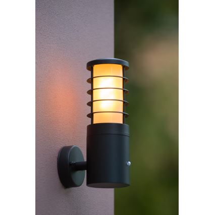 Lucide 14871/01/30 - Kinkiet zewnętrzny z czujnikiem SOLID 1xE27/60W/230V IP54