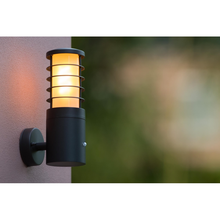 Lucide 14871/01/30 - Kinkiet zewnętrzny z czujnikiem SOLID 1xE27/60W/230V IP54