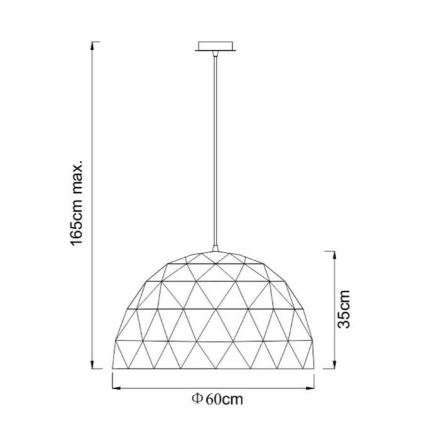 Lucide 21409/60/30 - Lampa wisząca OTONA 3xE27/60W/230V czarna