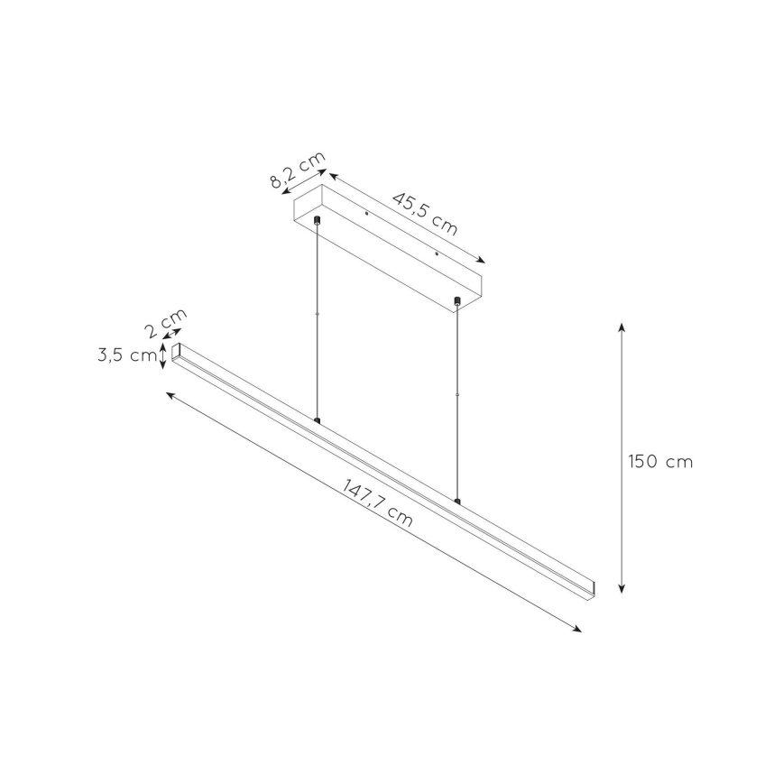 Lucide 23460/33/12 - LED Żyrandol ściemnialny na lince SIGMA LED/33W/230V matowy chrom
