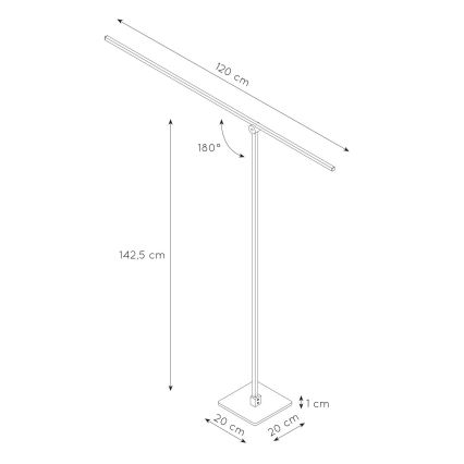 Lucide 23750/15/30 - LED Ściemnialna dotykowy lampa podłogowa AGENA LED/14,5W/230V