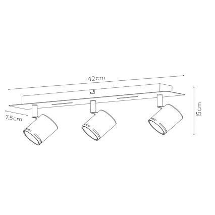 Lucide 26994/15/31 - LED Ściemnialne oświetlenie punktowe RILOU 3xGU10/5W/230V