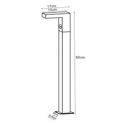 Lucide 28851/61/30 - Lampa zewnętrzna LED z czujnikiem TEXAS LED/7W/230V IP54