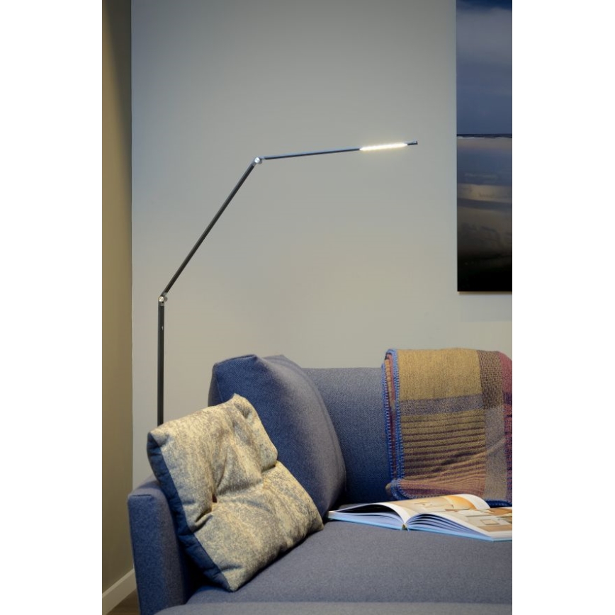 Lucide 35700/10/36 - LED Lampa podłogowa FLATT LED/10W/230V szara