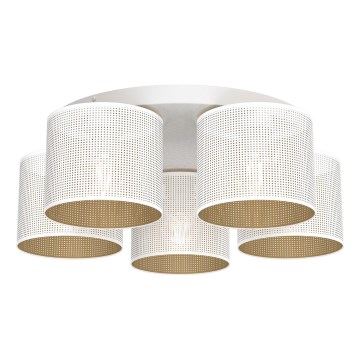 Lustr přisazený LOFT SHADE 5xE27/60W/230V bílá/zlatá