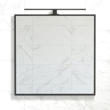 Lustro łazienkowe BORGSTED 80x80 cm czarne