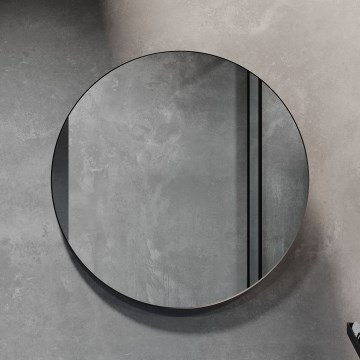 Lustro łazienkowe BORGSTED śr. 80 cm czarne