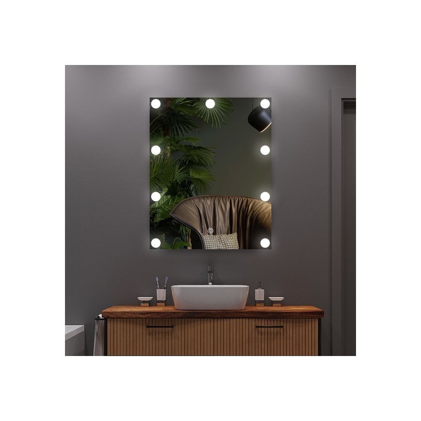 Lustro LED z oświetleniem 9xLED/1W/230V 3000/4000/6000K 50x40 cm IP44