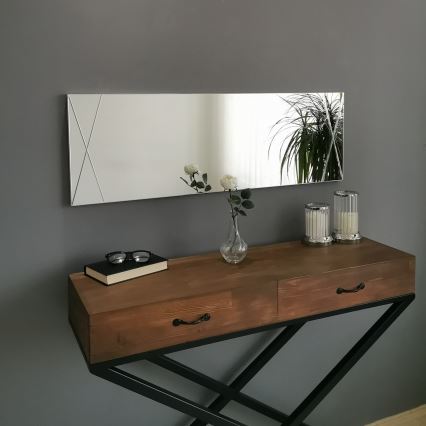 Lustro ścienne 105x35 cm srebrne