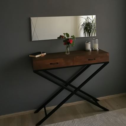 Lustro ścienne 105x35 cm srebrne