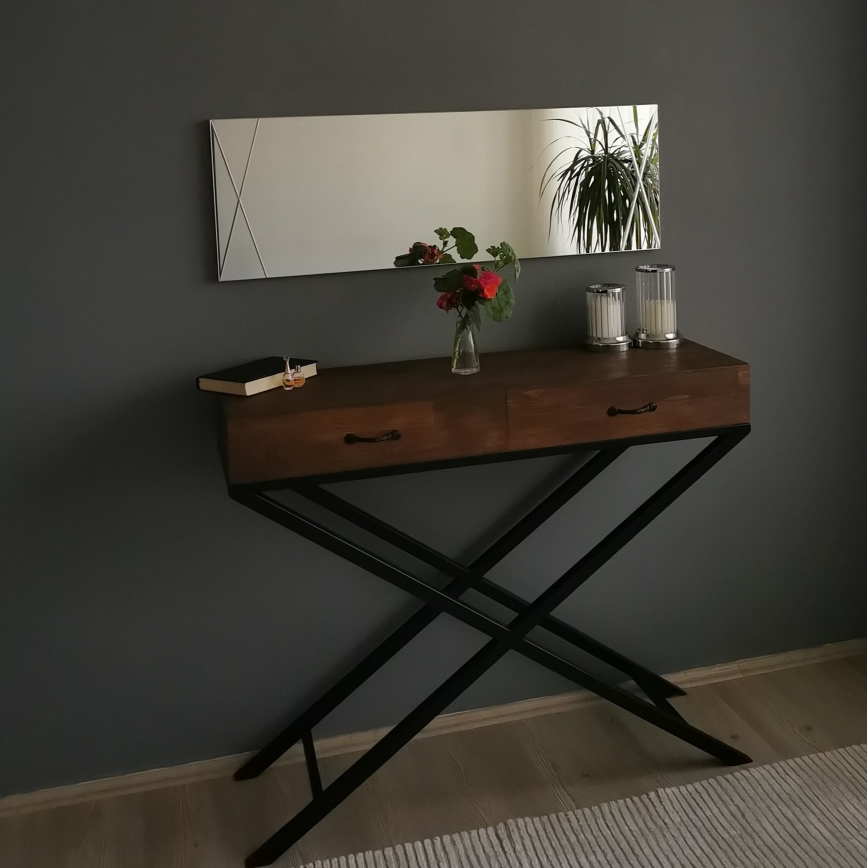 Lustro ścienne 105x35 cm srebrne