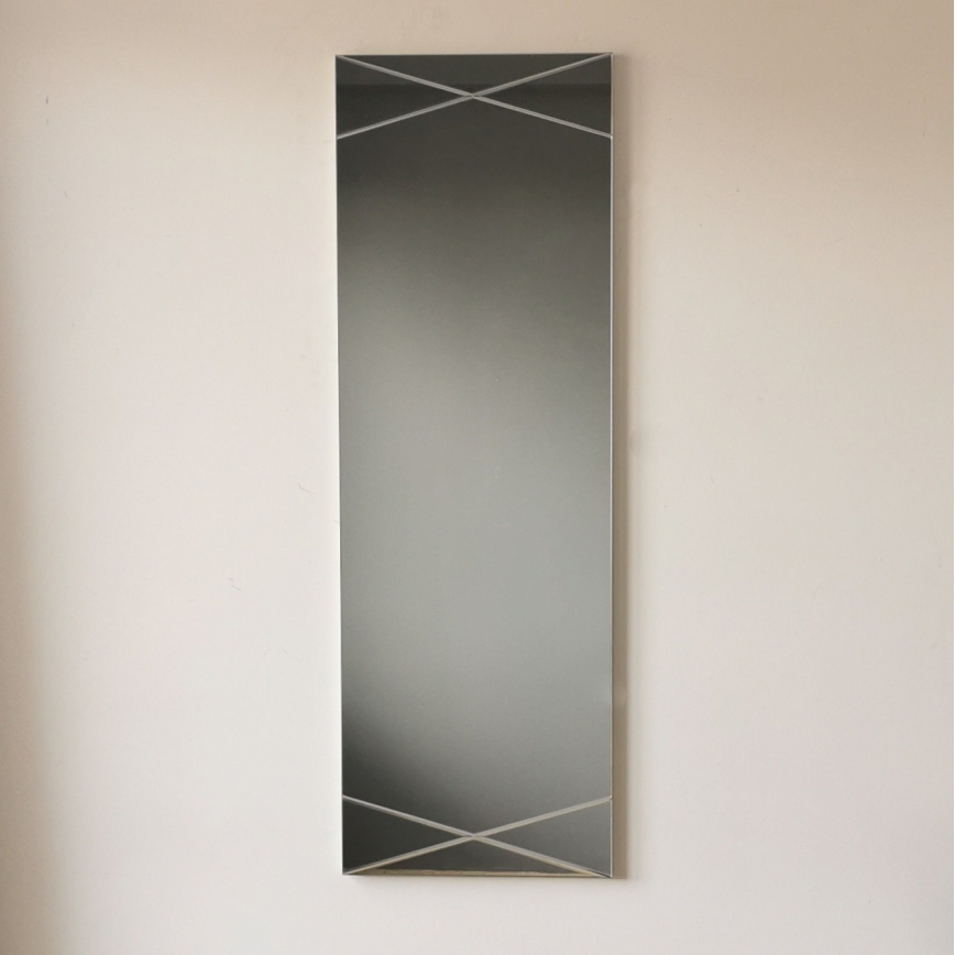 Lustro ścienne 105x35 cm srebrne