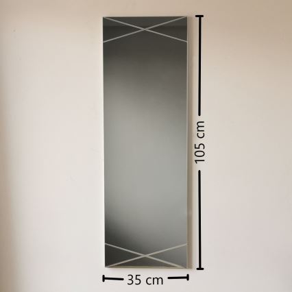 Lustro ścienne 105x35 cm srebrne