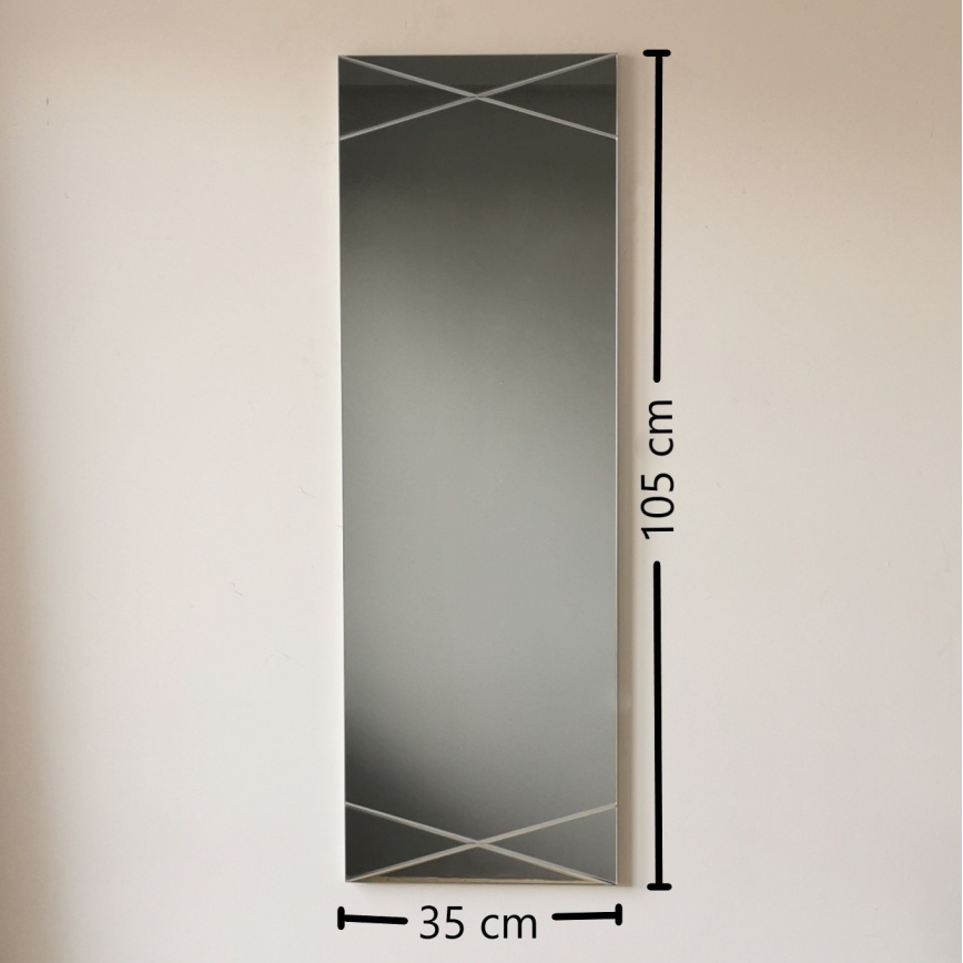 Lustro ścienne 105x35 cm srebrne