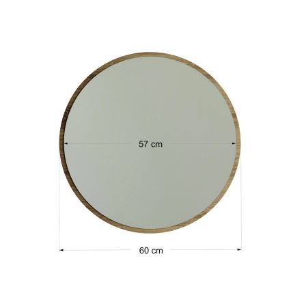 Lustro ścienne AYNA śr. 60 cm brązowy