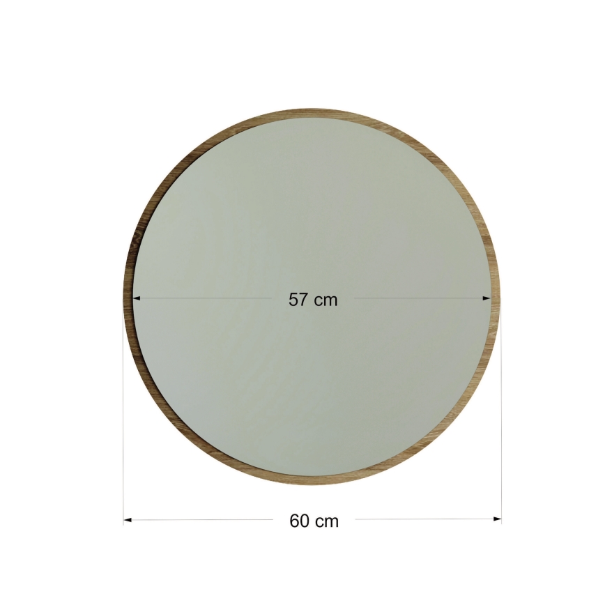Lustro ścienne AYNA śr. 60 cm brązowy