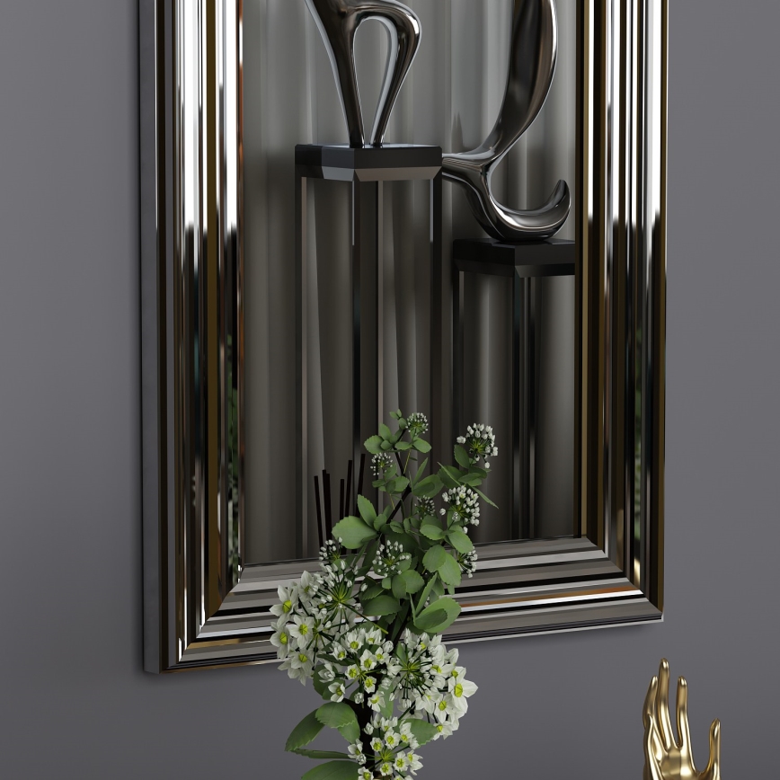 Lustro ścienne BOSS 90x30 cm srebrne