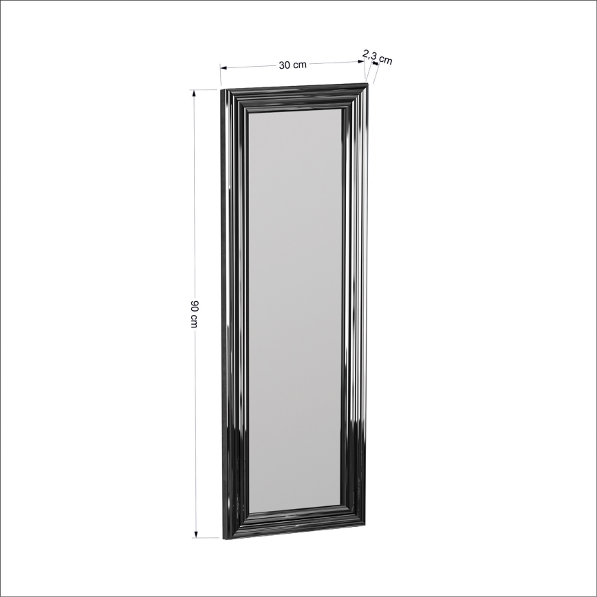 Lustro ścienne BOSS 90x30 cm srebrne