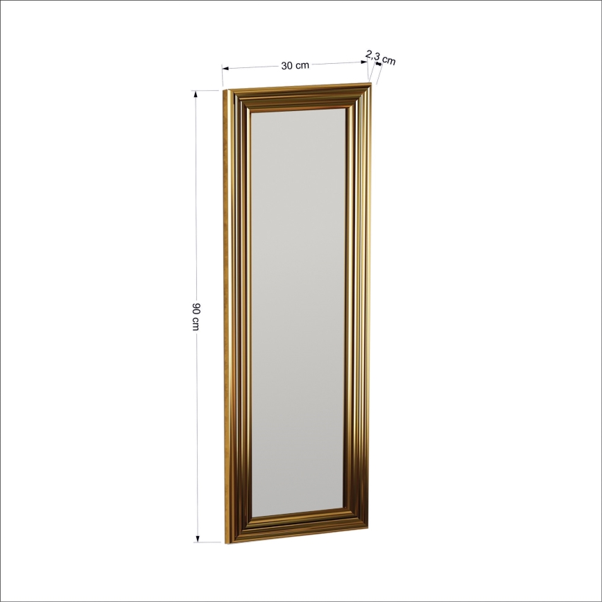 Lustro ścienne BOSS 90x30 cm złote