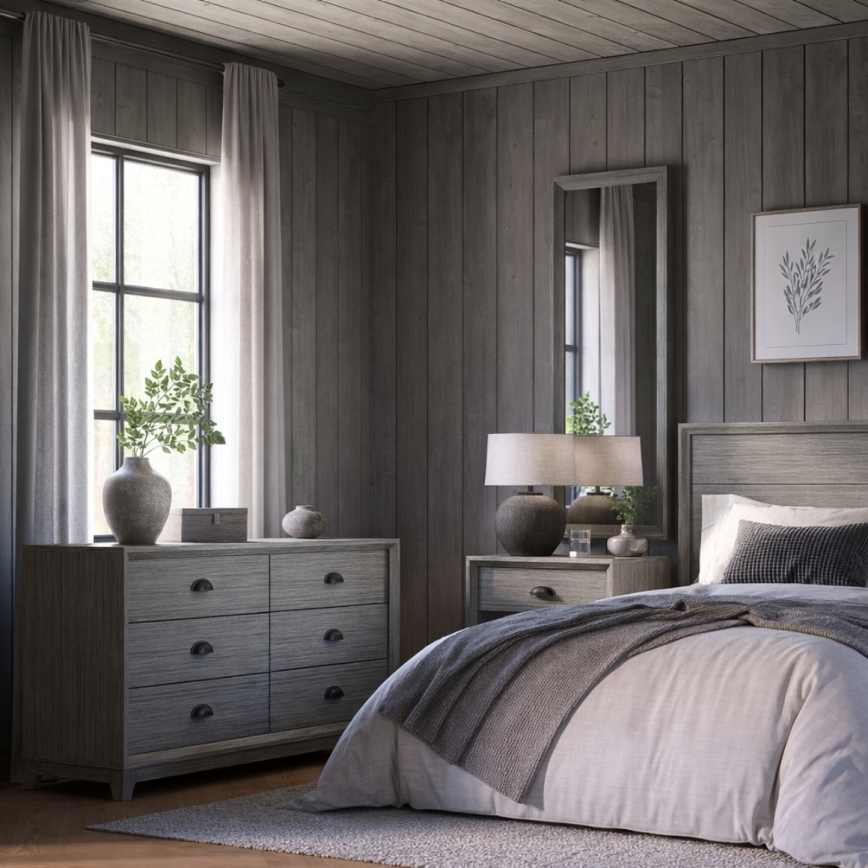 Lustro ścienne FIONA 96x36 cm szare