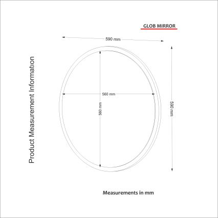 Lustro ścienne GLOB śr. 59 cm brązowy