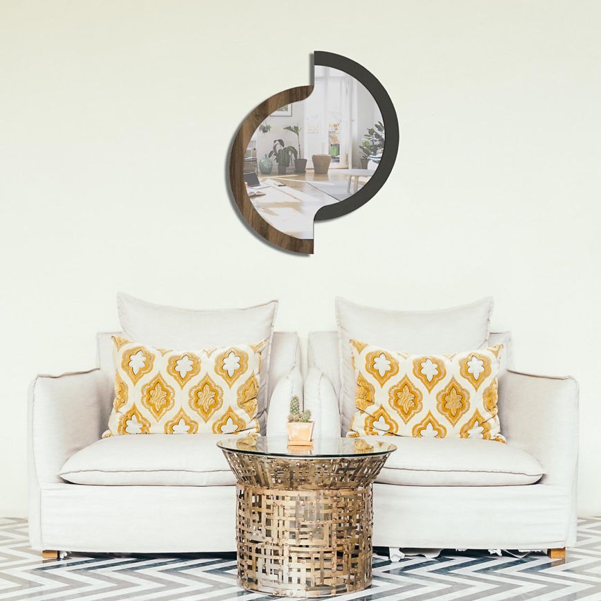 Lustro ścienne IGERO 71x59 cm brązowe