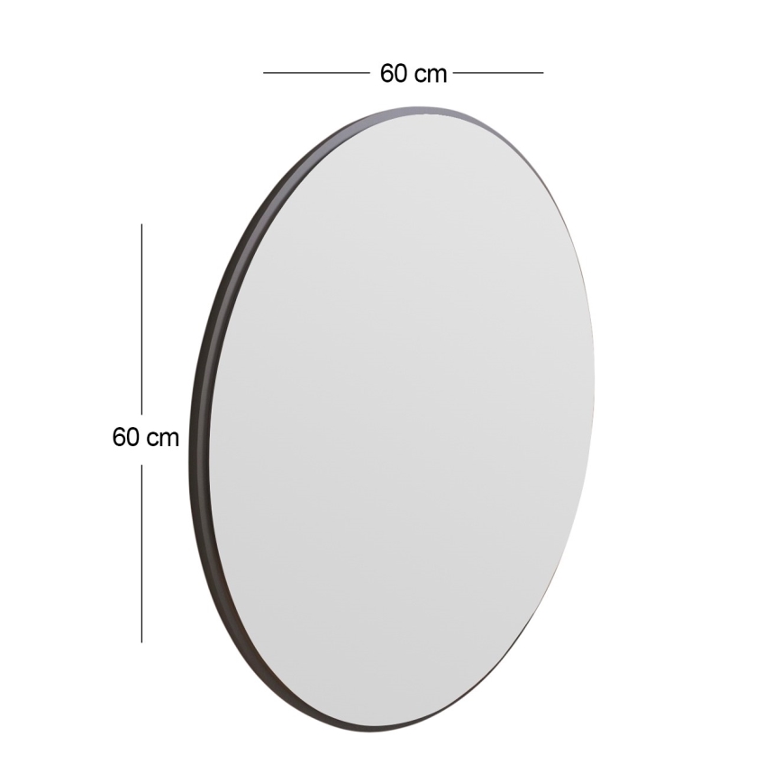 Lustro ścienne OZZE śr. 60 cm czarne