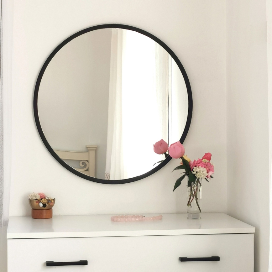Lustro ścienne SIYAH śr. 60 cm czarne