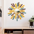Lustro ścienne SŁOŃCE śr. 75 cm żółte