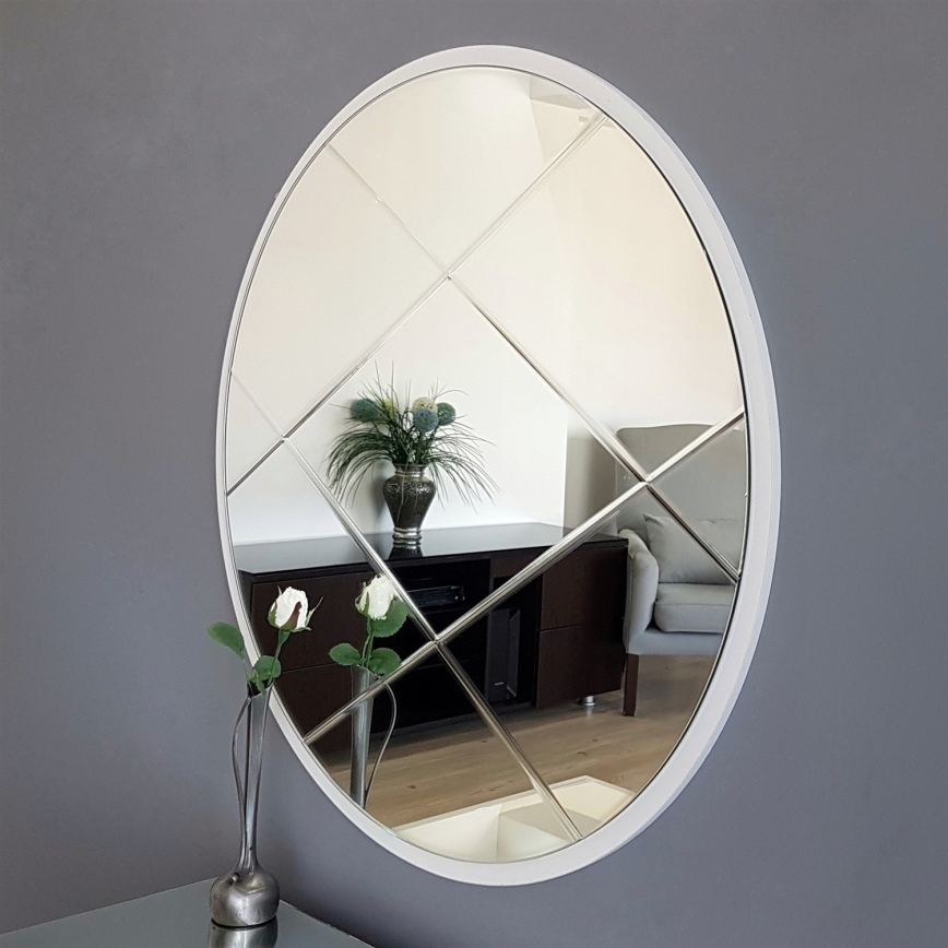 Lustro ścienne śr. 60 cm białe