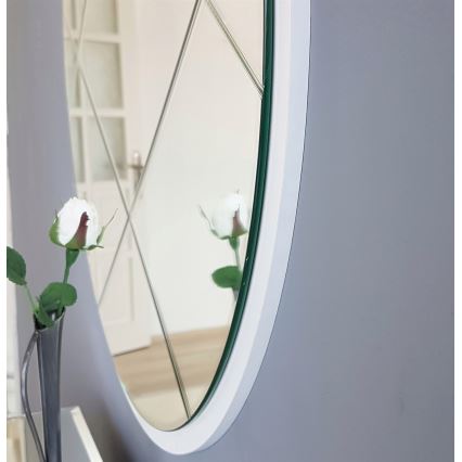 Lustro ścienne śr. 60 cm białe