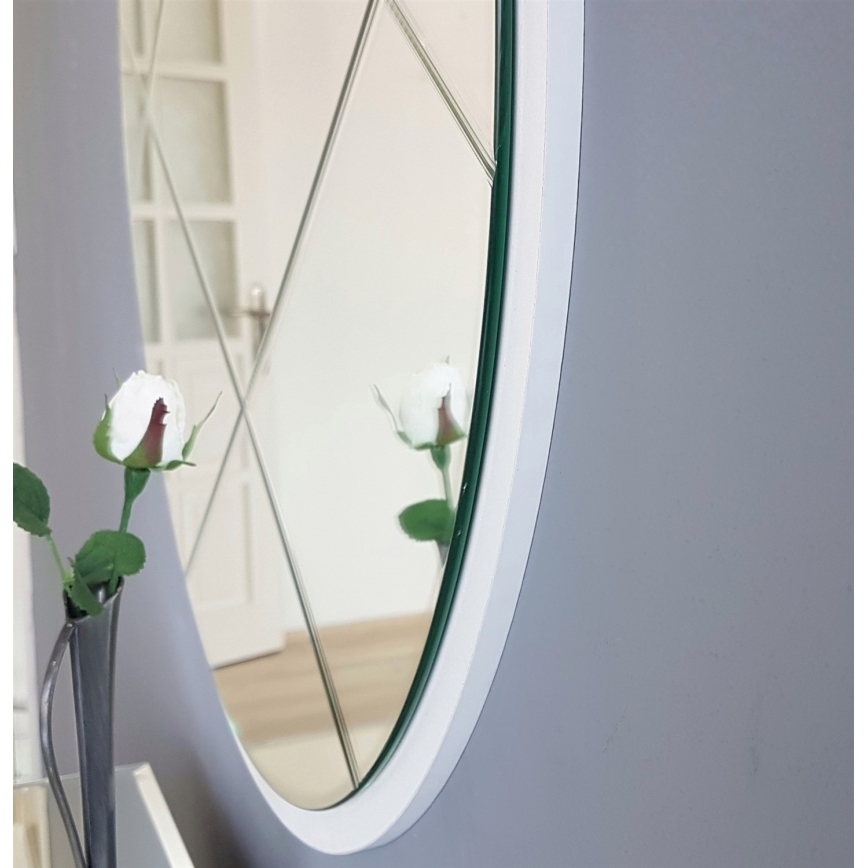 Lustro ścienne śr. 60 cm białe