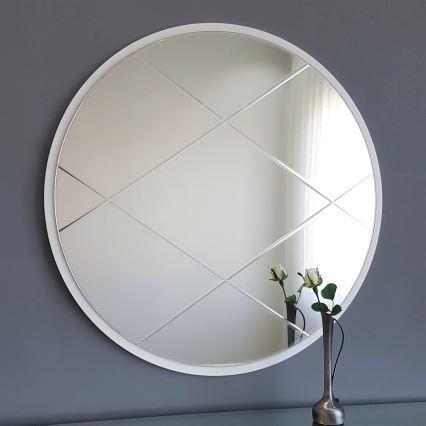 Lustro ścienne śr. 60 cm białe