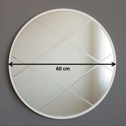 Lustro ścienne śr. 60 cm białe