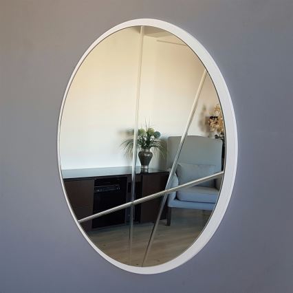 Lustro ścienne śr. 60 cm srebrny