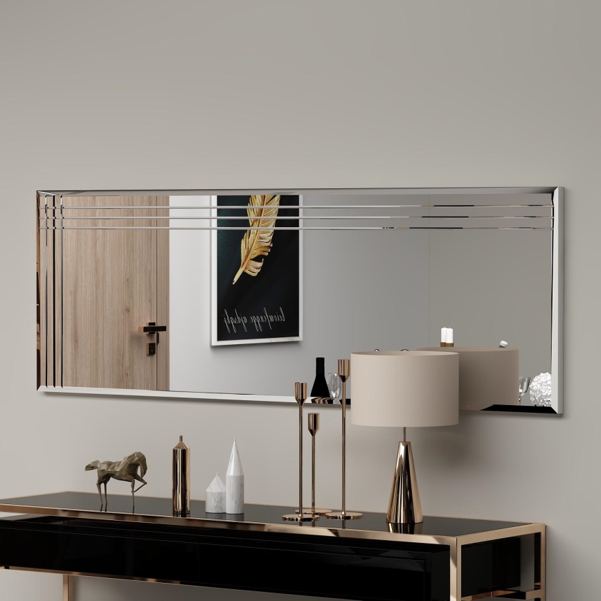 Lustro ścienne TRIO 120x40 cm chrom błyszczący