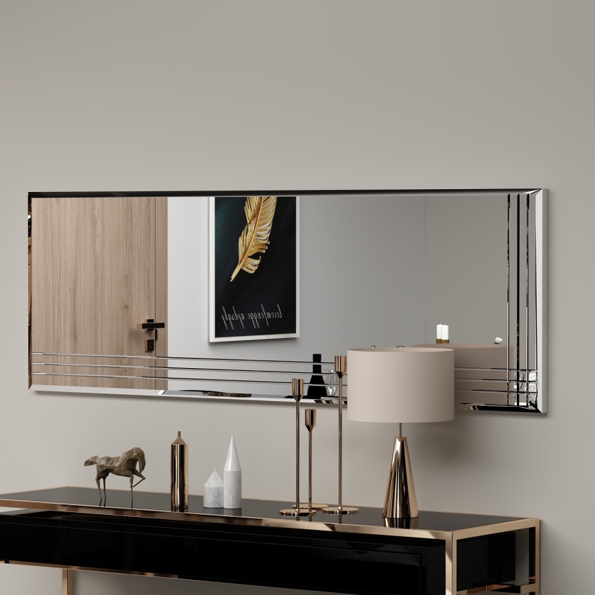 Lustro ścienne TRIO 120x40 cm chrom błyszczący