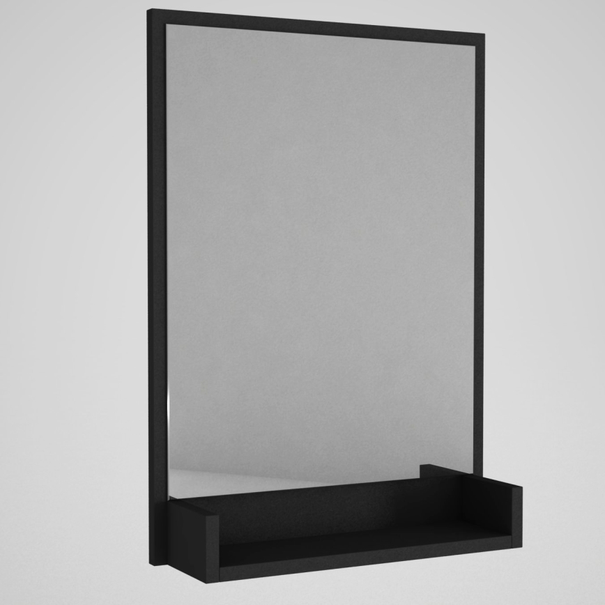 Lustro ścienne z półką COSTA 75x45 cm czarne