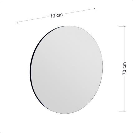 Lustro ścienne ZEOS śr. 70 cm czarne