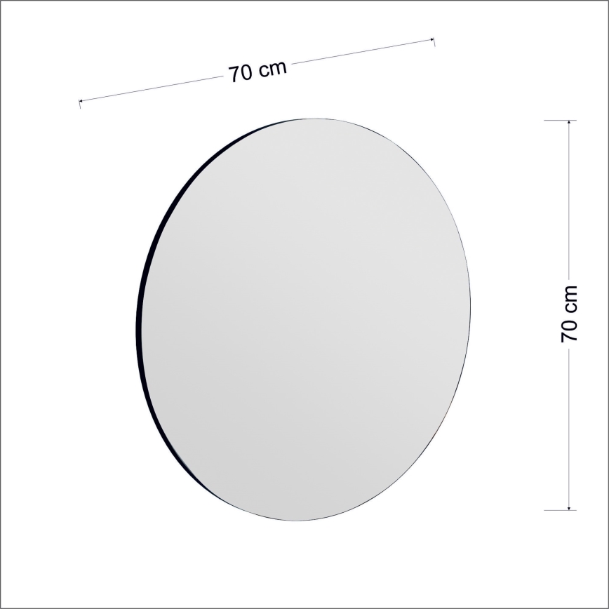 Lustro ścienne ZEOS śr. 70 cm czarne