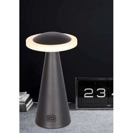 Luxera 26101 - LED Lampa stołowa ściemnialna USB konektor TAPER LED/7W/230V