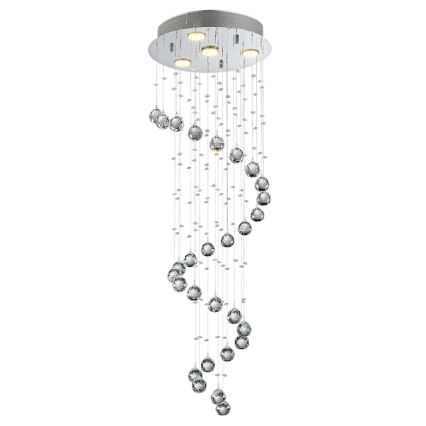 Luxera 62410 - Plafon kryształowy COIL 4xGU10/50W/230V