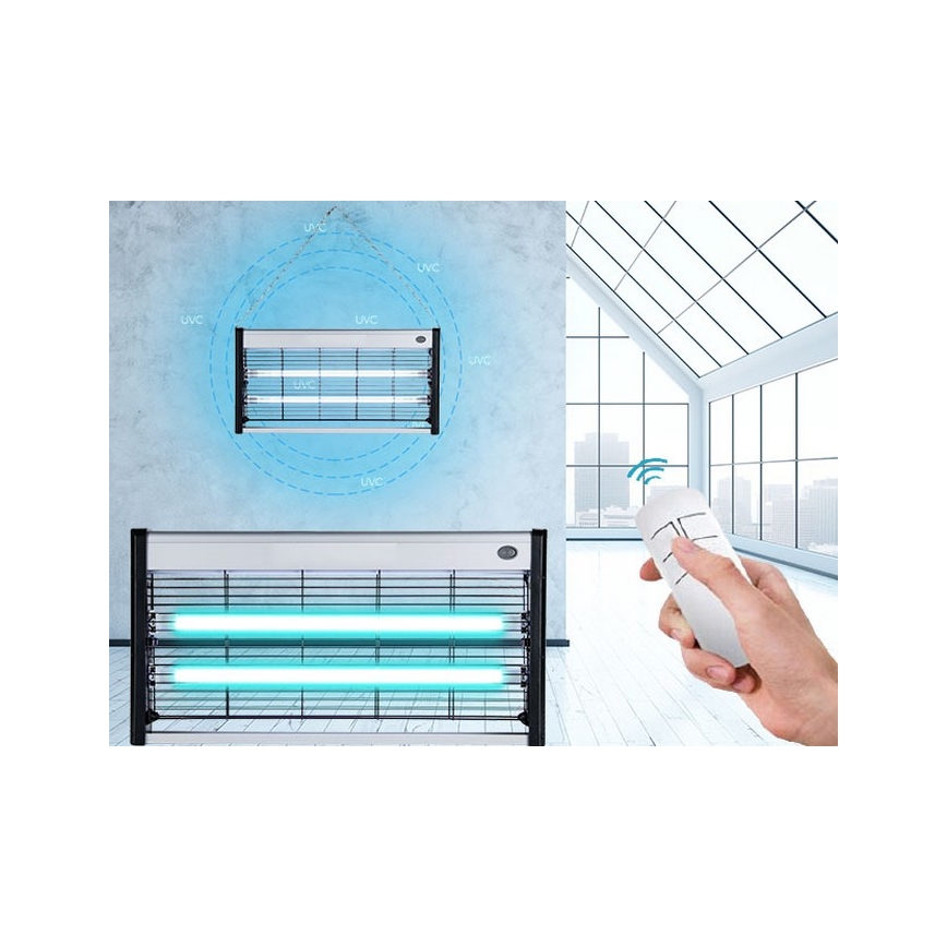 Luxera 70418 - Dezynfekcyjna lampa bakteriobójcza 2xT5 UVC/15W/230V + PILOT