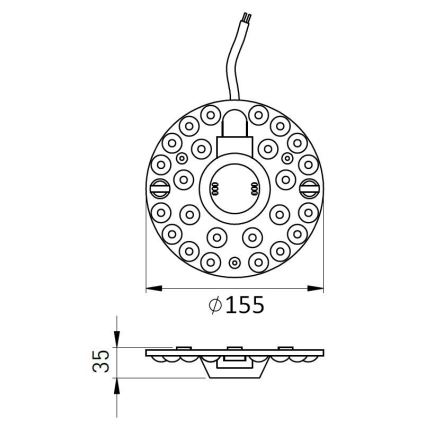 Magnetyczny moduł LED 18W/230V, Ø 15,5 cm, 2700/3000/4000/5000/6500K